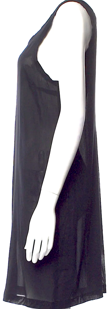 Ann Demeulemeester Belgium. Black Silk Mini Dress