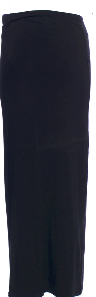 Ann Demeulemeester Belgium. Black Rayon/Spandex Midi Length Skirt