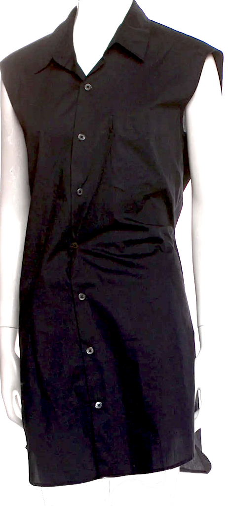 Ann Demeulemeester Belgium. NEW W/TAG Black Shirt Dress, Mini Dress