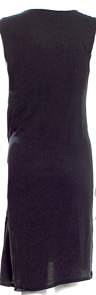Ann Demeulemeester Belgium. Vintage Black Cotton Knee-Length Dress