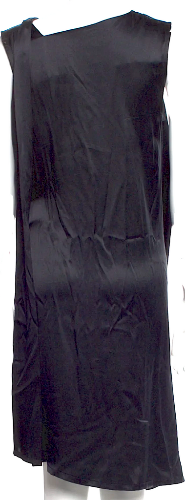 Ann Demeulemeester Belgium. Black Silk Knee-Length Dress