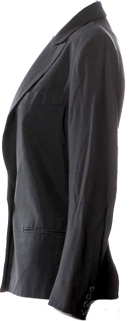 Ann Demeulemeester Belgium. Black Rayon/Wool Blend Blazer