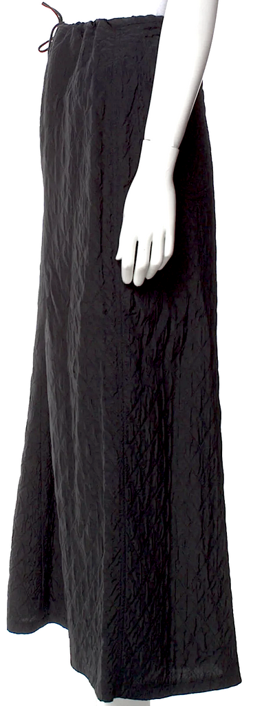 Ann Demeulemeester Belgium. Black Rayon/Virgin Wool Long Skirt