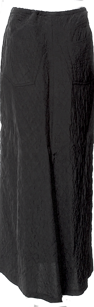 Ann Demeulemeester Belgium. Black Rayon/Virgin Wool Long Skirt