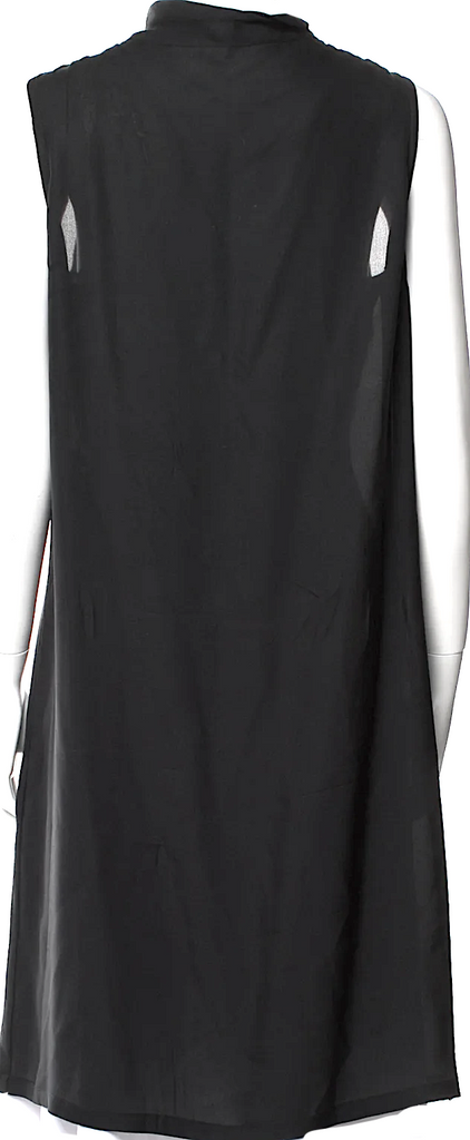 Ann Demeulemeester Belgium. Black Silk Sash Tie Long Gillette Vest