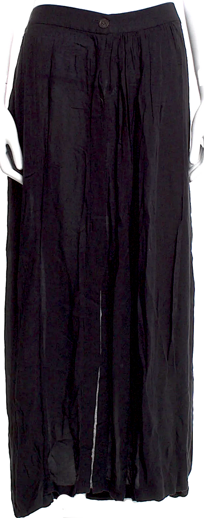 Ann Demeulemeester Belgium. Black Rayon Midi Length Skirt