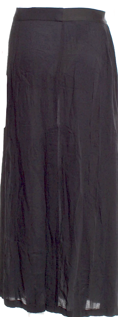 Ann Demeulemeester Belgium. Black Rayon Midi Length Skirt