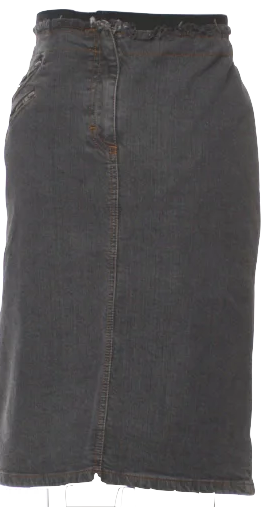 Blumarine Italy. By Anna Molinari. Vintage Grey Cotton Embellished Knee-Length Skirt