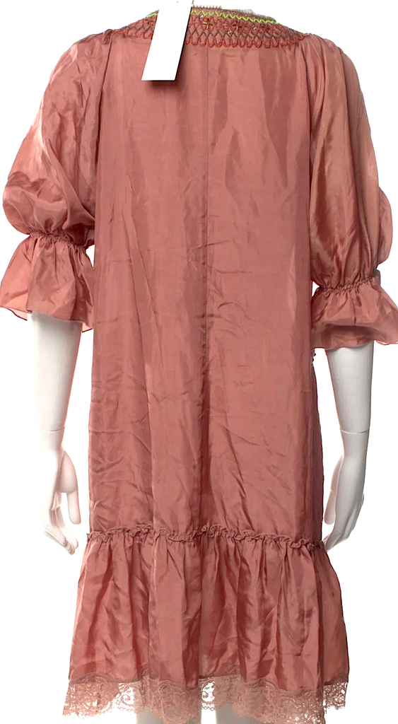 Blumarine Italy. By Anna Molinari Silk Scoop Neck Knee-Length Dress