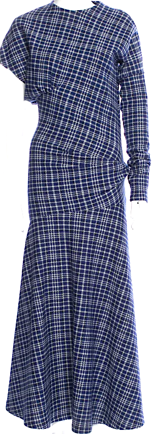 Calvin Klein NY. RAF SIMONS DESIGNER. 205W39NYC Plaid Print Long Dress