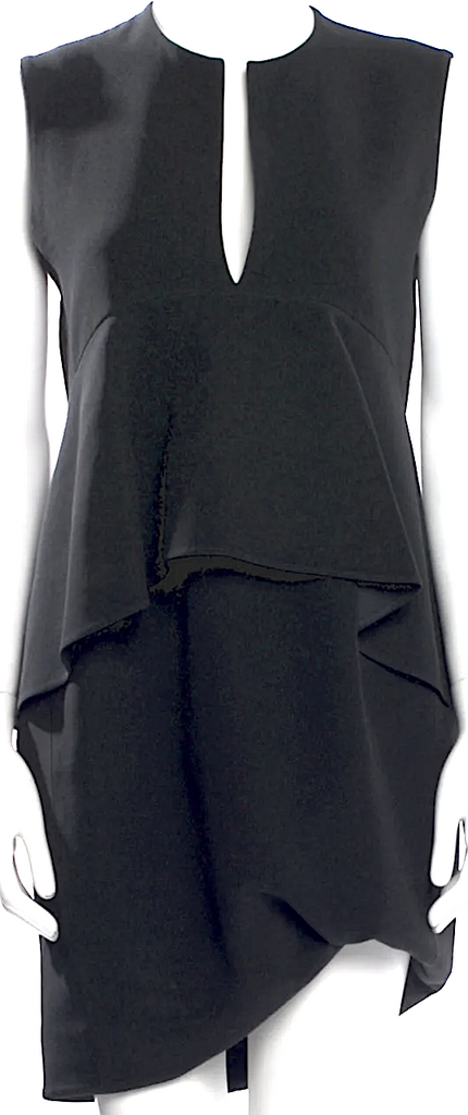 Celine Paris. Phoebe Philo Designed Black Viscose/Acetate Blend Mini Dress