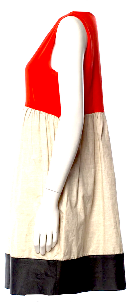 Celine Paris. Phoebe Philo Colorblock Linen Mini Dress