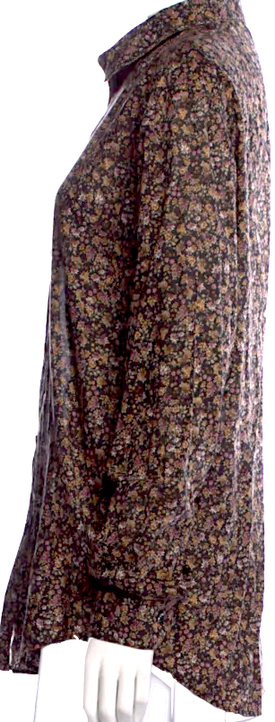 Celine Paris. Designer: Hedi Slimane. Vintage Printed Long Sleeve Button-Up Top