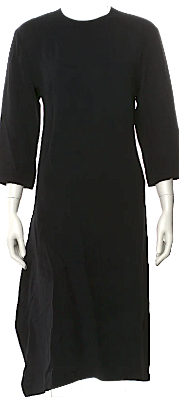 Celine PARIS. PHOEBE PHILO Designer. Black Viscose Crew Neck Midi Length Dress
