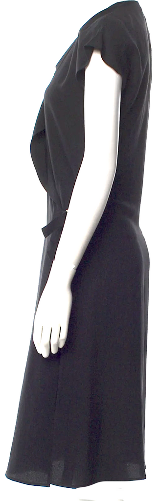 Chloé Paris. Black Silk Vintage Midi Length Dress