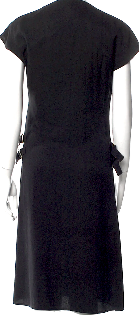 Chloé Paris. Black Silk Vintage Midi Length Dress