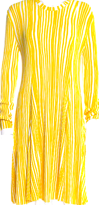 Calvin Klein NY. Designer: Raf Simons. 205W39NYC Viscose Blend Striped Midi Length Dress