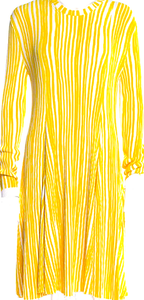 Calvin Klein NY. Designer: Raf Simons. 205W39NYC Viscose Blend Striped Midi Length Dress