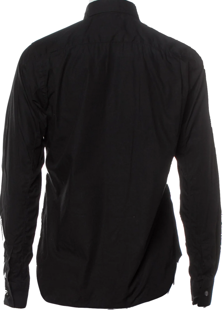 Comme des Garcons Japan. Black Button Up Top/Blouse with Contrast Accent Pocket