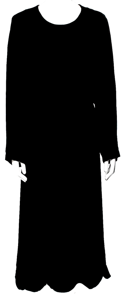 Comme des Garçons Comme des Garçons Japan. Black Rayon Scoop Neck Long Dress