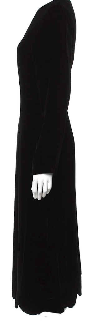 Comme des Garçons Comme des Garçons Japan. Black Rayon Scoop Neck Long Dress
