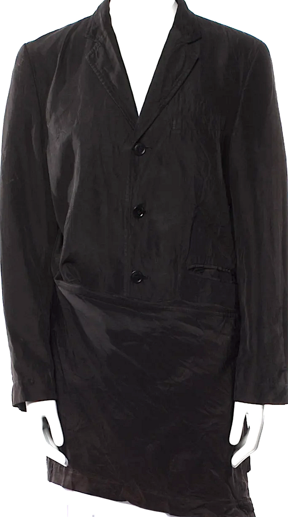 COMME des GARÇONS JAPAN. TRICOT. Black Acetate Vintage Late 1980's - Early 1990's Jacket