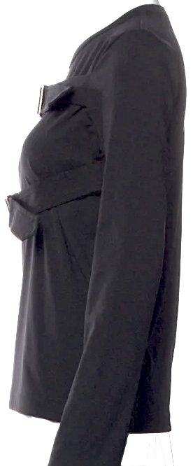 Comme des Garçons Comme des Garçons Japan. Black Belted Crew Neck Long Sleeve Top