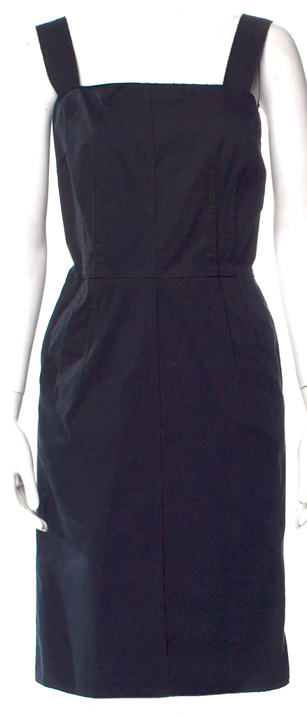 DOLCE & GABBANA Italy. Blue Raw Edge Trim Sheath Cotton/Elastane Dress