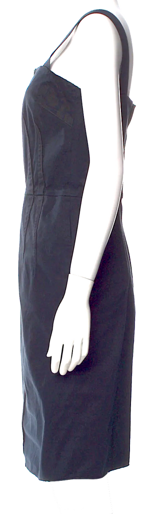 DOLCE & GABBANA Italy. Blue Raw Edge Trim Sheath Cotton/Elastane Dress
