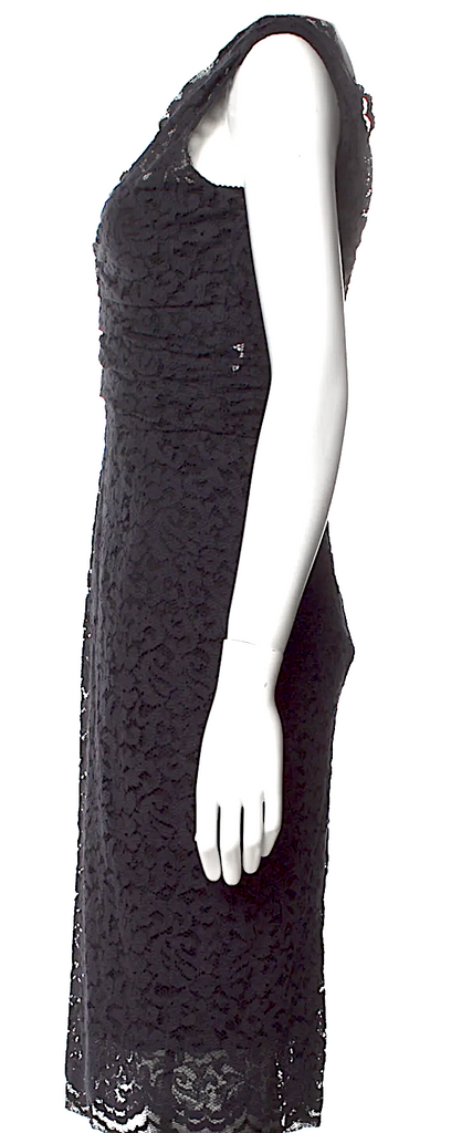 Dolce & Gabbana Italy. Black Acetate Blend Lace Pattern Dress