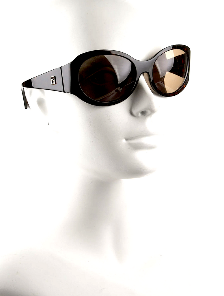 Fendi Italy. Zucca FF Logo Shield Acetate Sunglasses