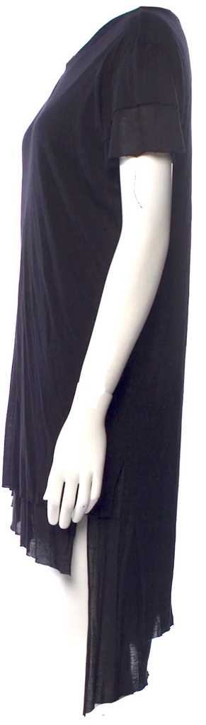 Gareth Pugh UK. Black Cotton Scoop Neck Mini Dress