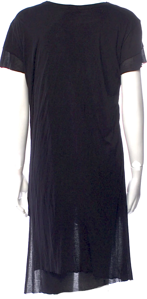 Gareth Pugh UK. Black Cotton Scoop Neck Mini Dress