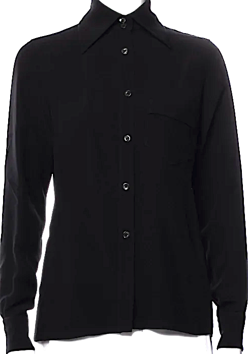 Gucci ITALY. Vintage Rayon/Acetate Blend Long Sleeve Button-Up Top
