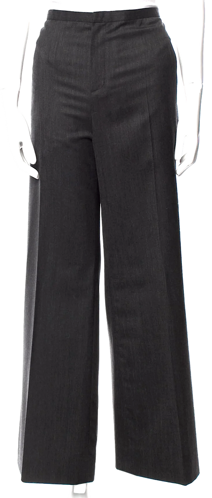 Jean Paul Gaultier Paris. Dark Grey Virgin Wool Wide Leg Pants