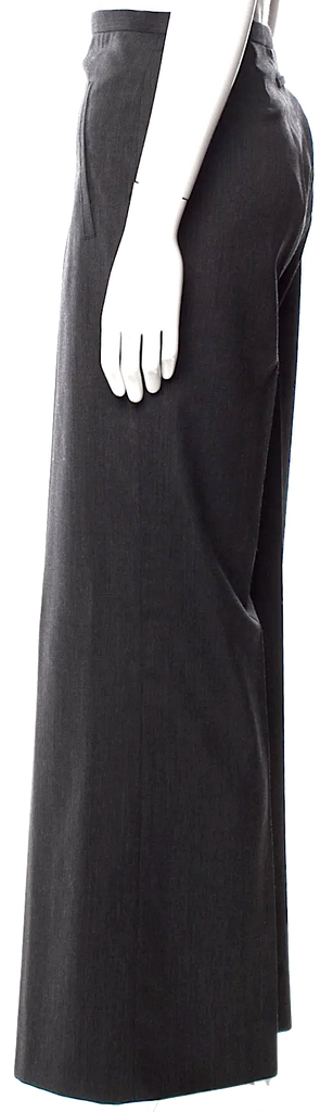Jean Paul Gaultier Paris. Dark Grey Virgin Wool Wide Leg Pants