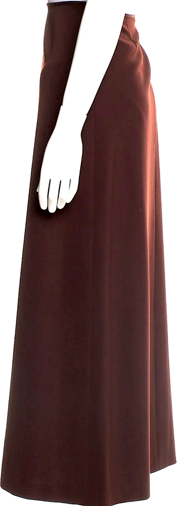 Jean Paul Gaultier Paris. Vintage 1990s Virgin Wool Blend Burgundy Midi Length Skirt