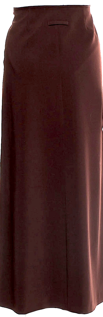 Jean Paul Gaultier Paris. Vintage 1990s Virgin Wool Blend Burgundy Midi Length Skirt