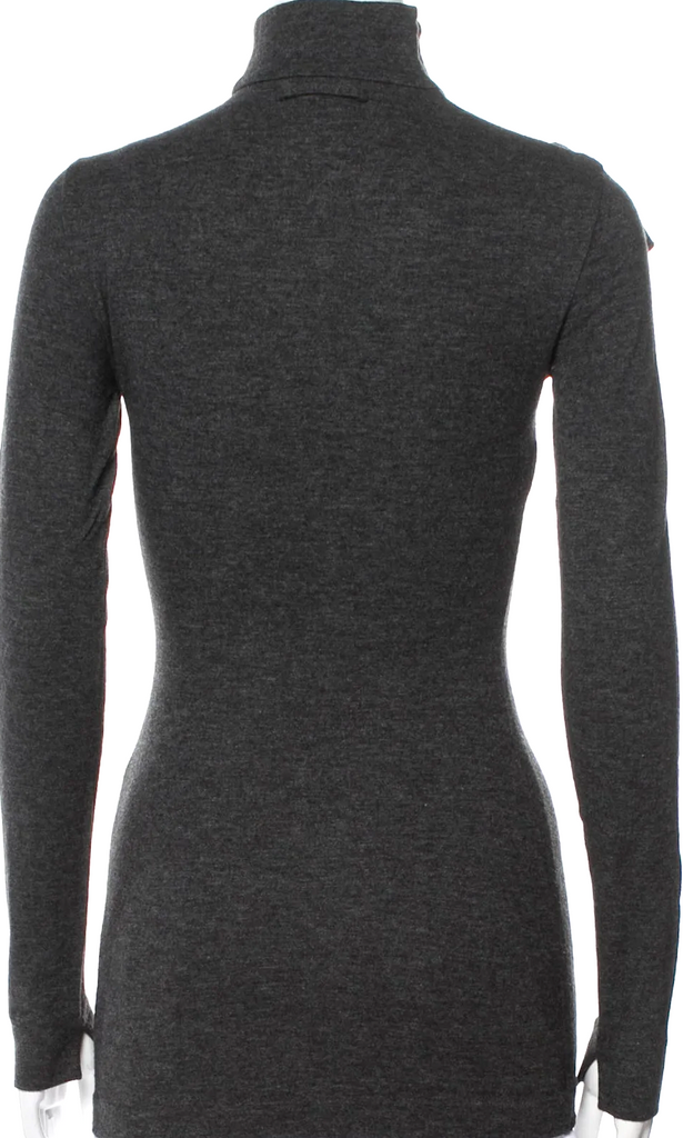 Jean Paul Gaultier Paris. Black Late 1990s Collection Vintage Long Sleeve W/Ruffle Top