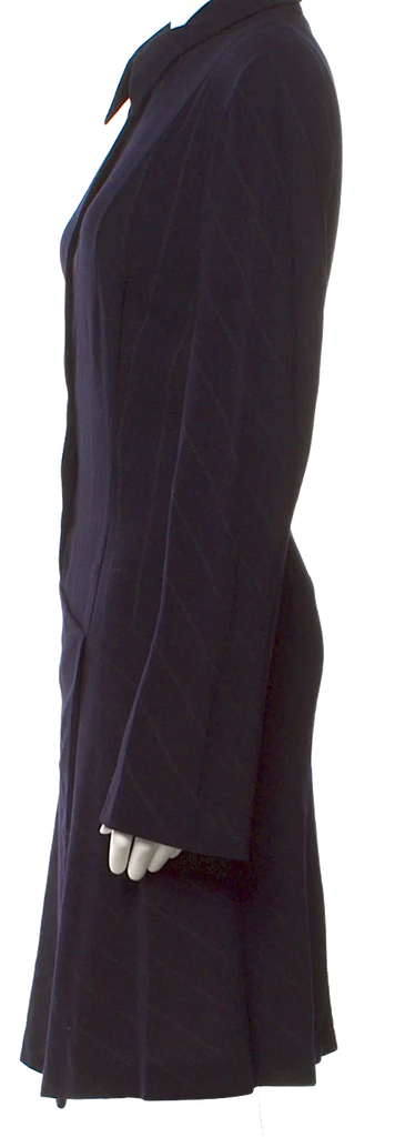 Jil Sander. Dark Blue Wool Long Sleeves Dress