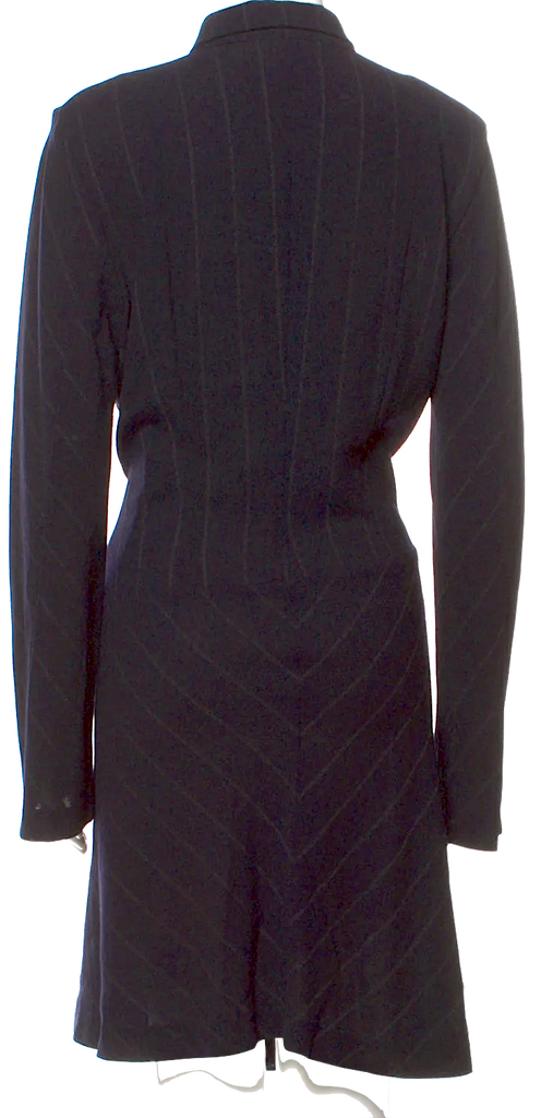 Jil Sander. Dark Blue Wool Long Sleeves Dress