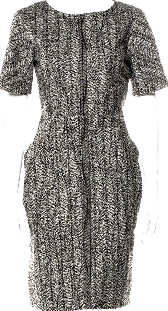 Jil Sander. Grey Printed Wool Blend Dress