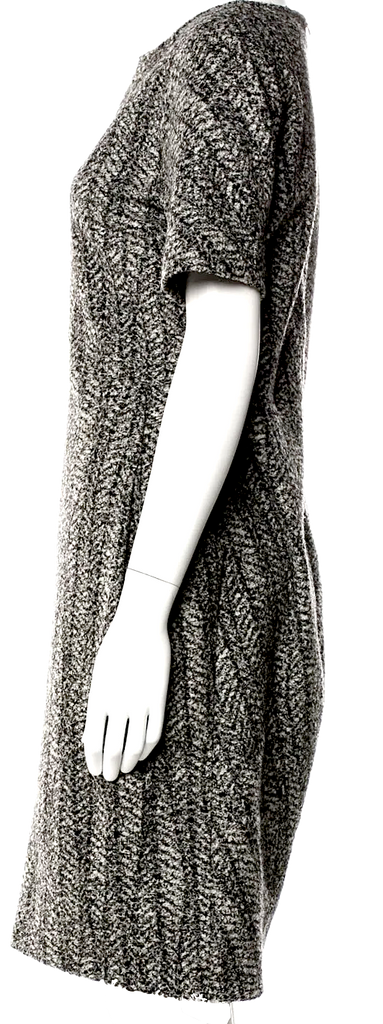 Jil Sander. Grey Printed Wool Blend Dress