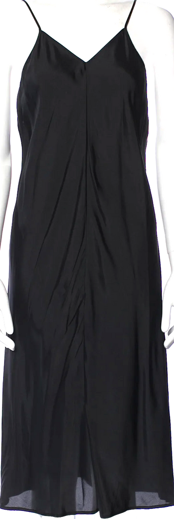 Jil Sander Black V-Neck Midi Length Slip Dress