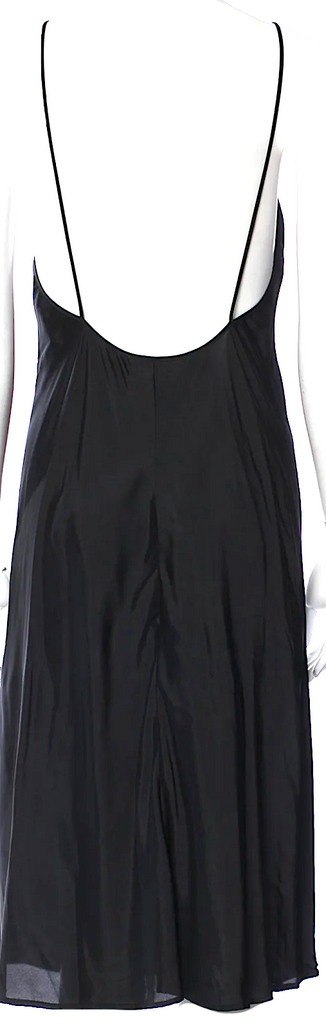 Jil Sander Black V-Neck Midi Length Slip Dress
