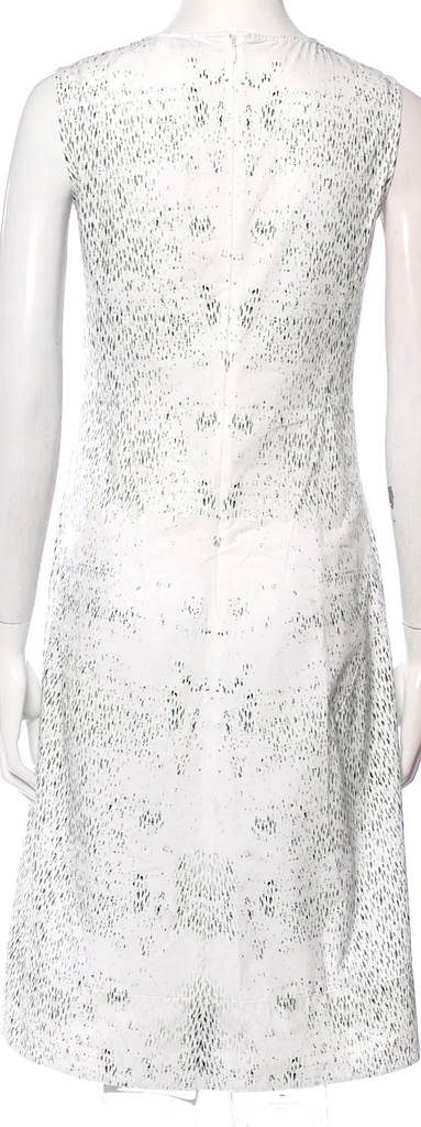 Jil Sander White Cotton Printed Knee-Length Dress