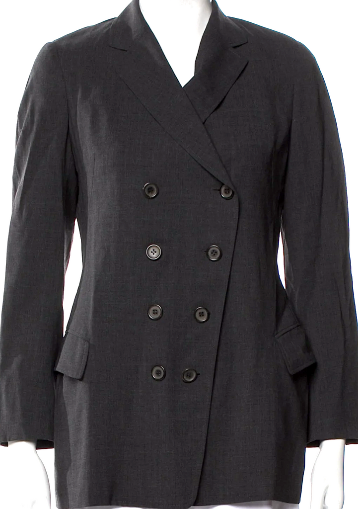 Jil Sander Grey Double Breasted Wool Blazer