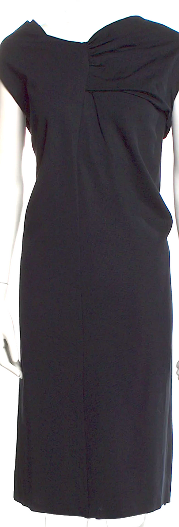 Jil Sander Black Viscose Blend Cowl Neck Knee-Length Dress