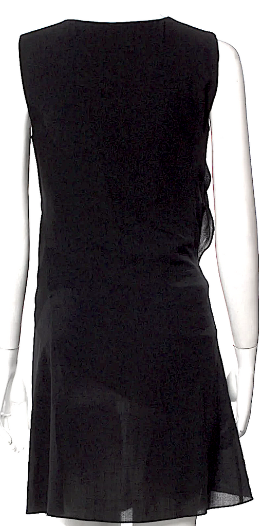 Jil Sander Virgin Black Wool Mini Dress