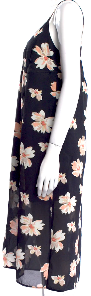 JOSEPH London. Black Floral Print Slip Dress